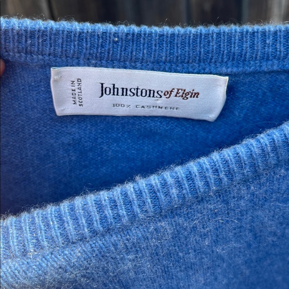 Johnstons of Elgin Vintage Blue Crewneck Sweater - Picture 2 of 6